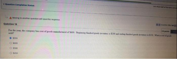 50 units in work in process inventory. They were complete as to