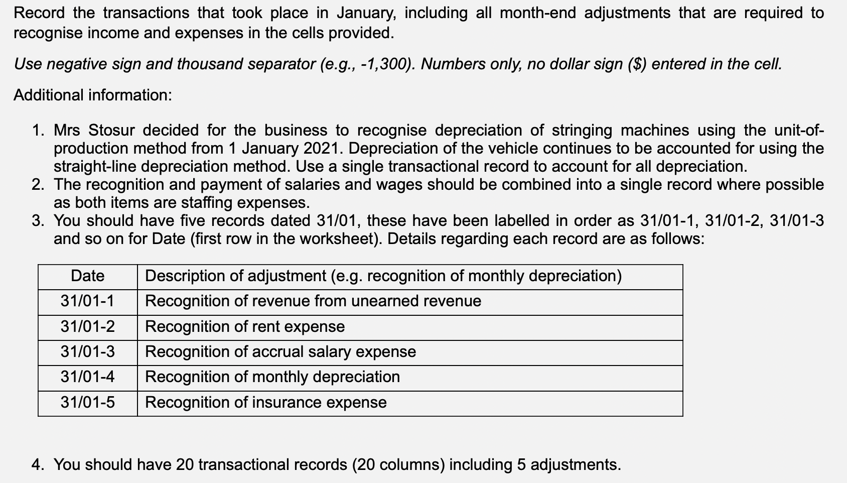 350 Prepaid Insurance 7,300 Equipment - Stringing Machines 9,000 Acc. Dep. -