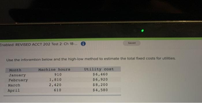  Savon Enabled: REVISED ACCT 202 Test 2: Ch 18.... 0 Use