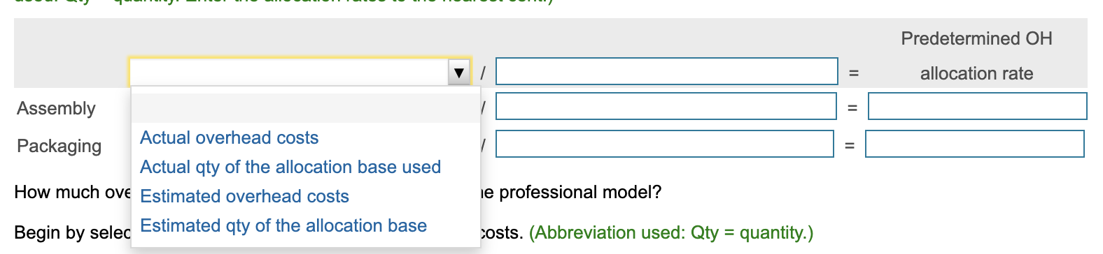 $819,500 of manufacturing overhead has been divided into two cost pools: Assembly