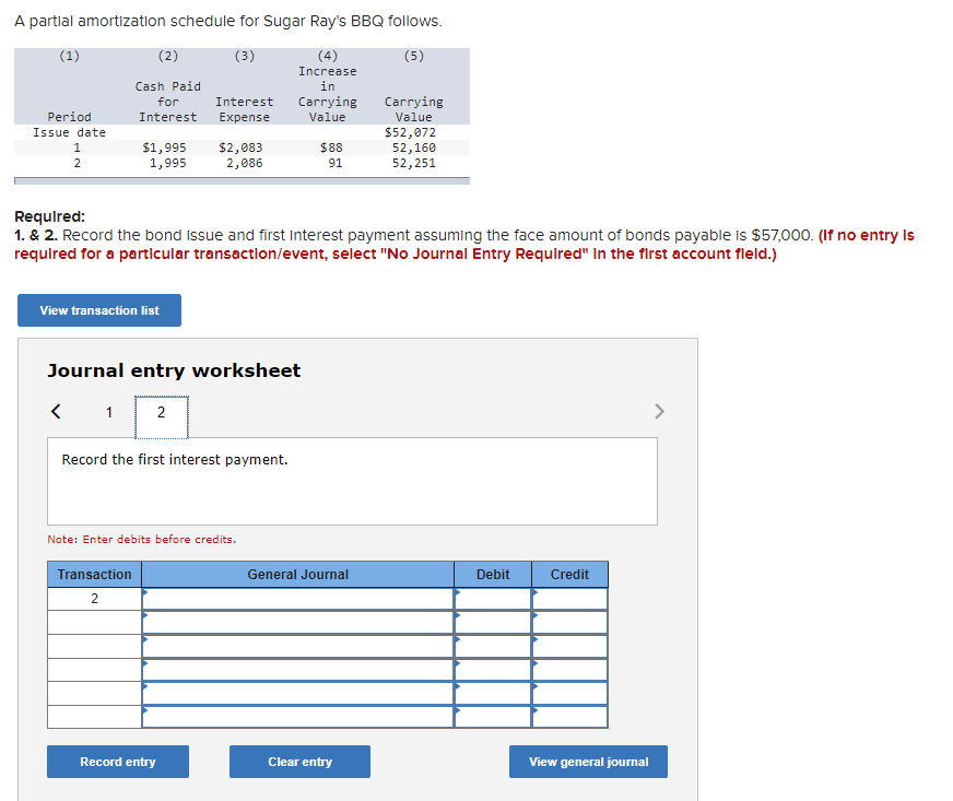 (4) (5) Increase Cash Paid in Interest Carrying Carrying Period Interest Expense
