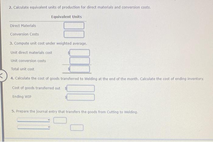 three processes: Cuttino, Welding, and Painting. In September the Cutting Department of