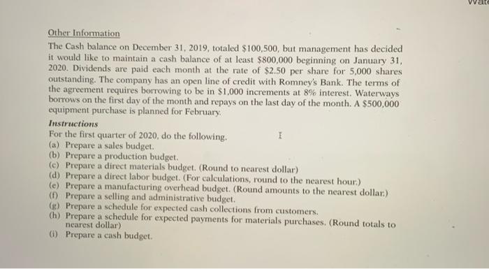 values (appreciated) Waterways (This is a continuation of the Waterways case from