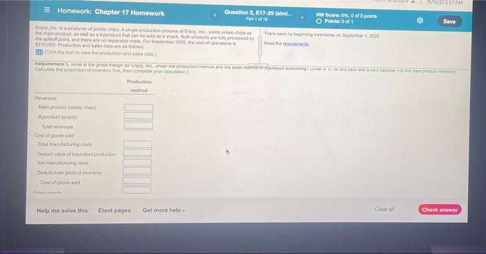  WM = Homework: Chapter 17 Homework Question 2, E17-29 (simi. HW