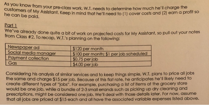  As you know from your pre-class work, W.T. nee wirom your