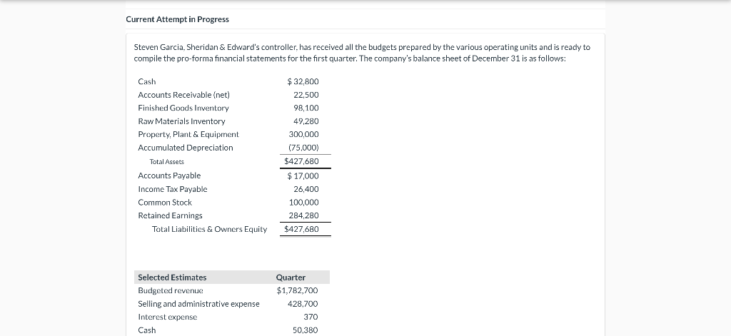 quarter. (Enter negative amounts using either a negative sign preceding the number