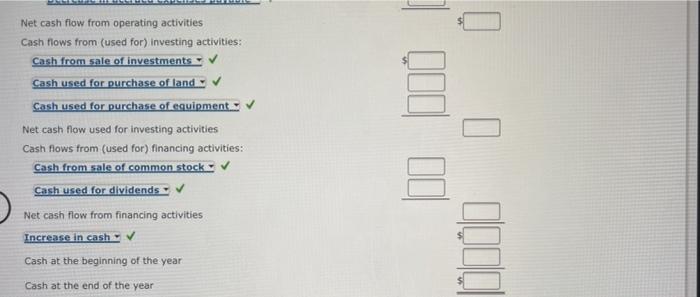 sometimes it cuts the answers off. Thank you!!! Statement of Cash Flows-indirect