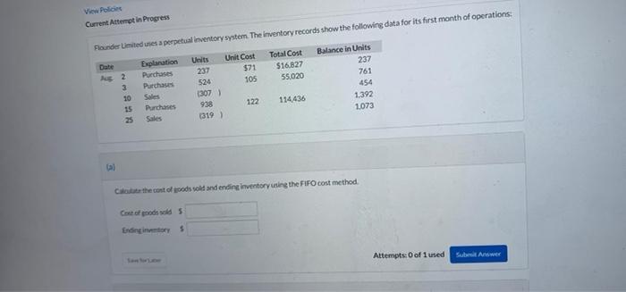  View Police Current Attempt in Progress Foundertite uses a perpetual inventory