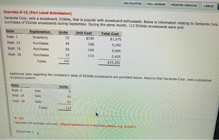  BACK CALCULATOR FULL SCREEN PRINTER VERSION Exercise 6-15 (Part Level Submission)