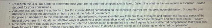  1. Research the U.S. Tax Code to determine how your 401(k)