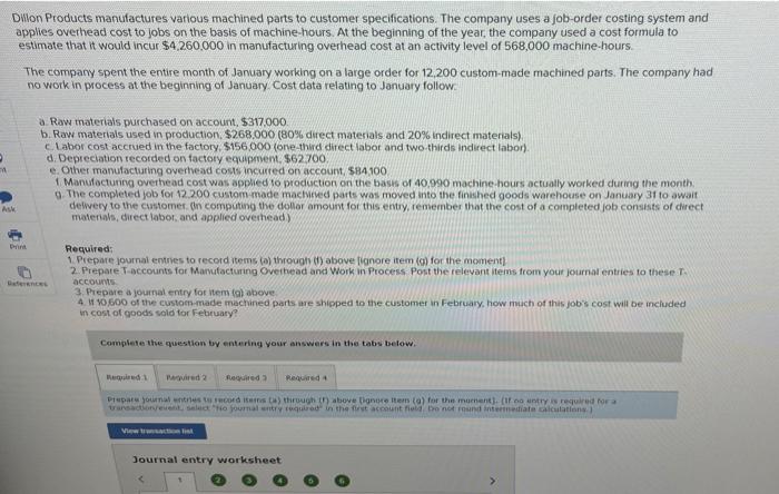 please can i get some help. my answers are incorrect Dillon Products