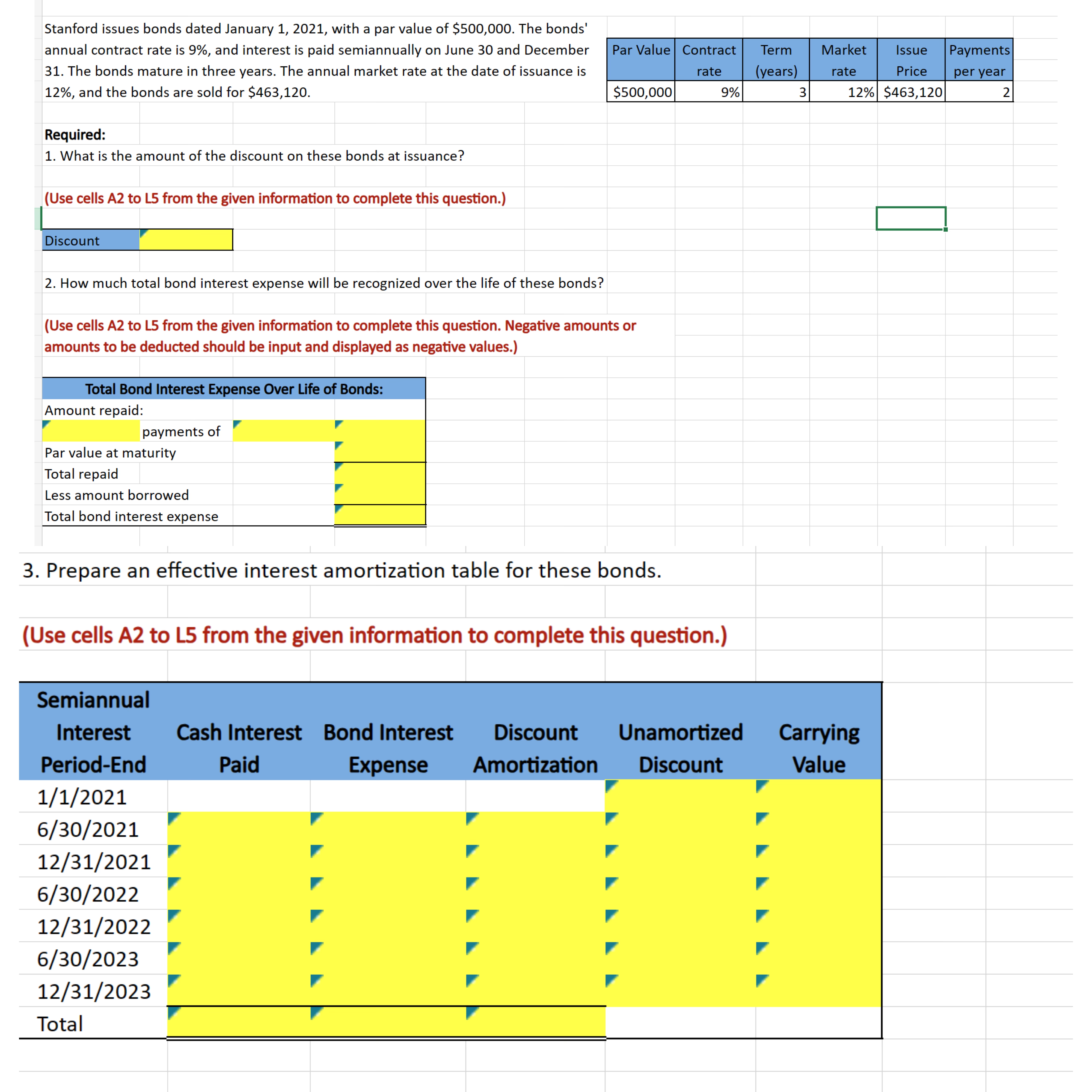  Stanford issues bonds dated January 1,2021, with a par value of