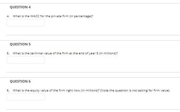 value a private company. The company has 5 million of debt and