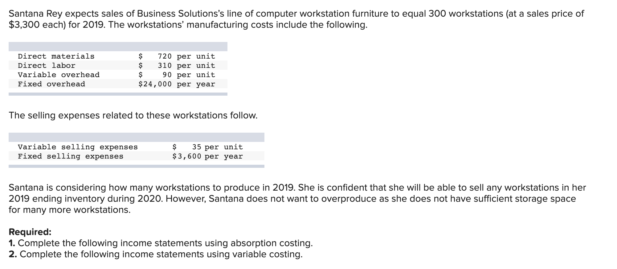 at a rate of 45% of direct labor costs. The following data