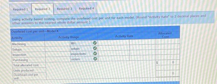production processes follow Process Assembly Activity Machining Setups Budgeted Cost $ 310,