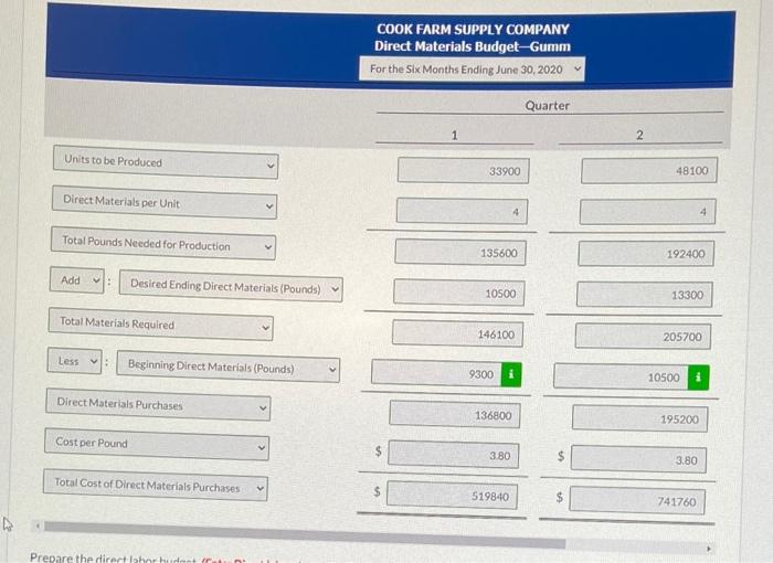 for preparing budgets for Snare for the first 2 quarters of 2020.