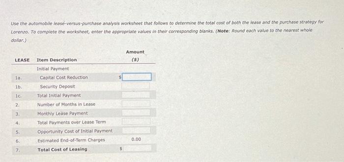 better to lease or to buy? A car buyer has two financing