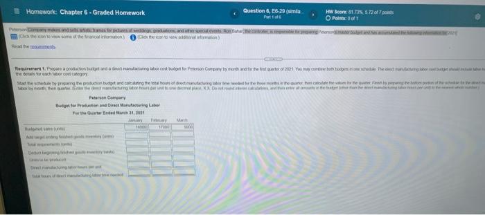  ll Homework: Chapter 6 - Graded Homework Question 6, E6-29 (mia