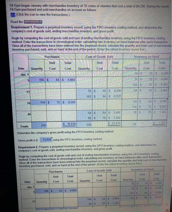 inventory costing method, and determine the company's cost of goods sold, ending