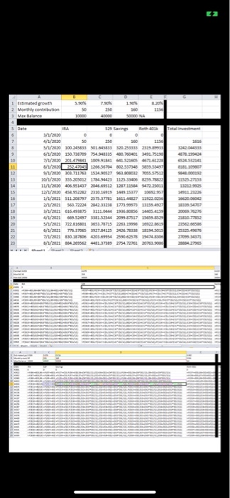 In the Investment worksheet, you will be calculating the monthly balance of