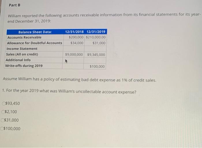 Balance $25,000 Write-offs for the year were $10,000 Cash collected from customers