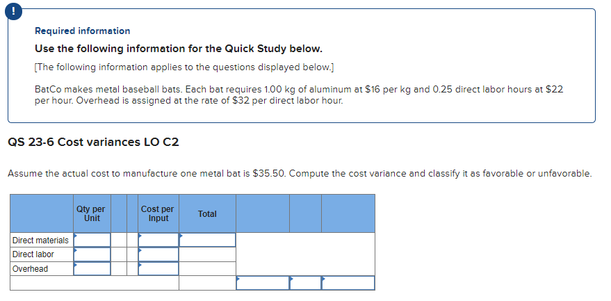 [The following information applies to the questions displayed below.] BatCo makes metal