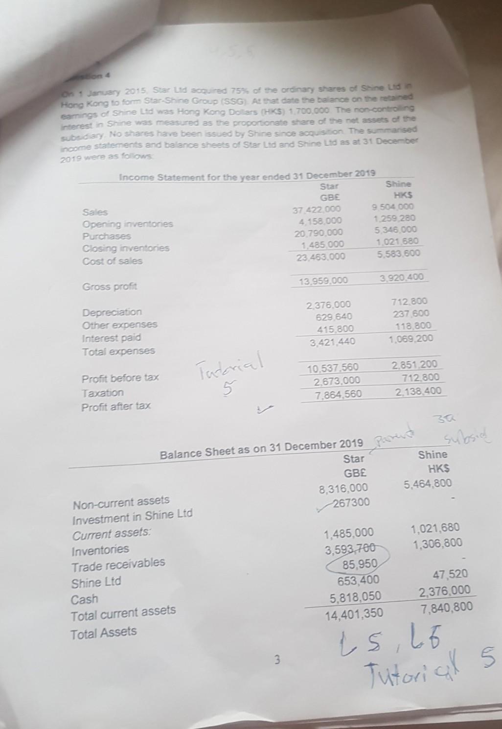  could you solve this question please on January 2015 Star Ld