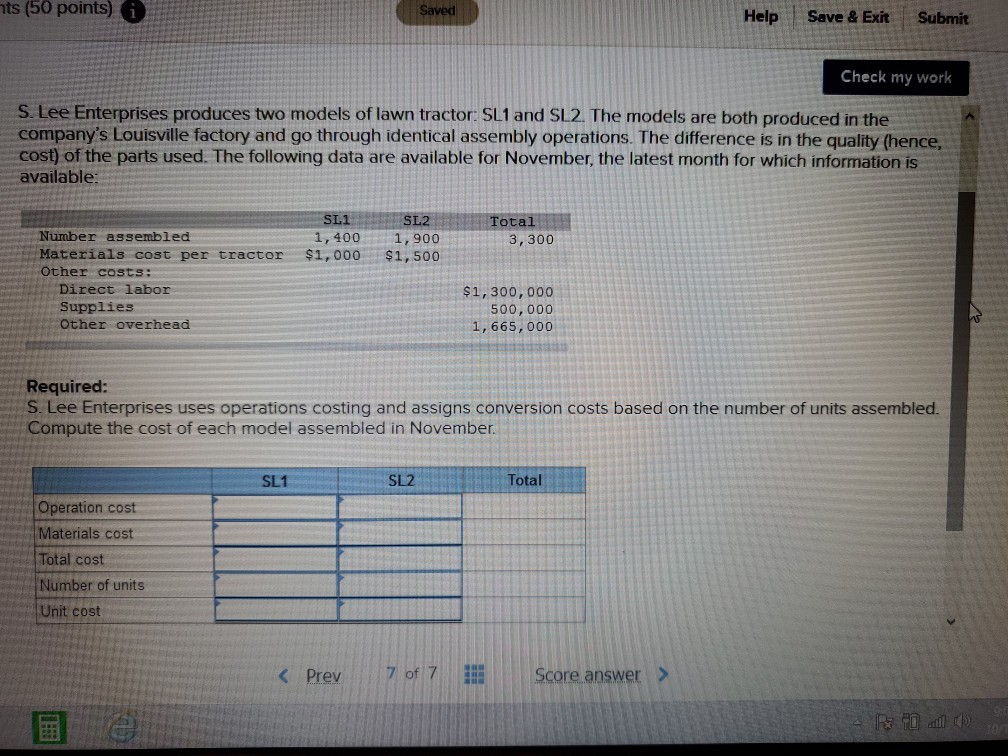  nts (50 points) i Saved Help Save & Exit Submit Check