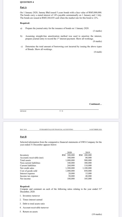  please do it in detail heres part A QUESTION 4 Part