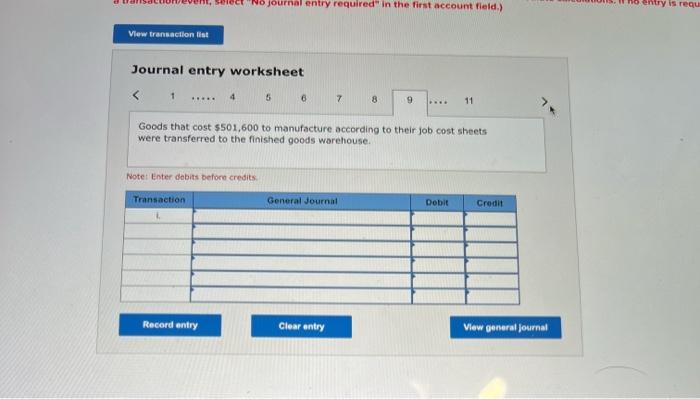 5501,600 to manufacture according to their job cost sheets wete transferred to