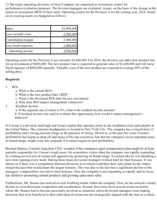 the operating results and the profit margin for the last two years.