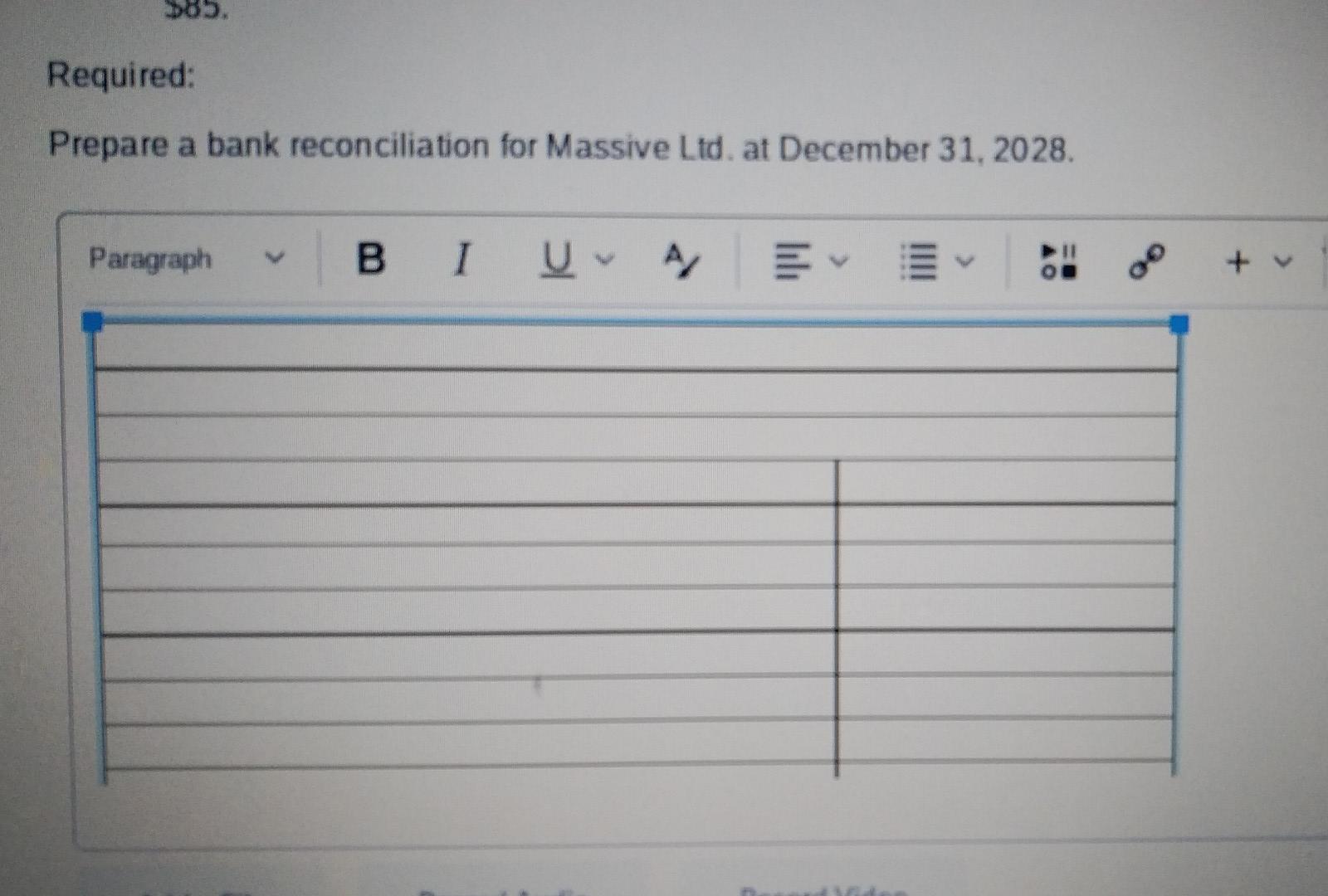 its general ledger. The bank statement from the Bank of Auditing on