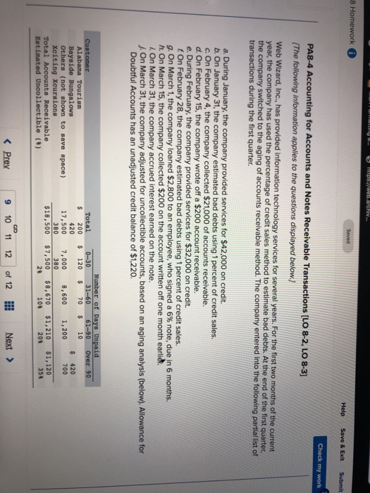  8 Homework Help Save & Exit Submit Check my work PA8-4