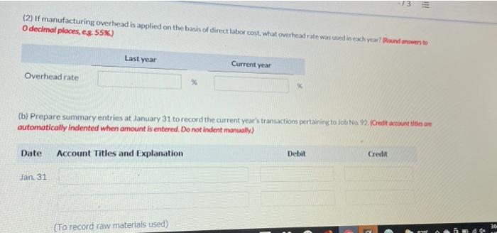 Direct Materials Direct Labor Manufacturing Overhead Date Beg. bal. Jan. 1 7.000