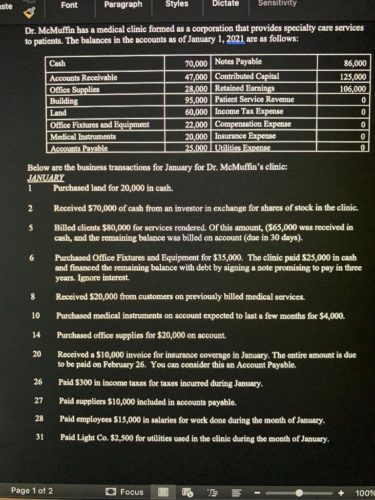 aste Font Paragraph Styles Dictate Sensitivity Dr. McMuffin has a medical