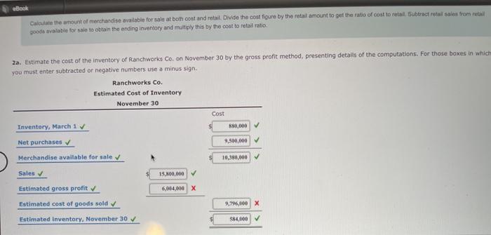 and Ranchworks Co. are as follows: Cost Retail $300,000 $575,000 Celebrity Tan