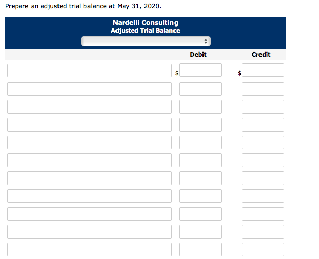for Nardelli Consulting also contains the following accounts and account numbers: No.