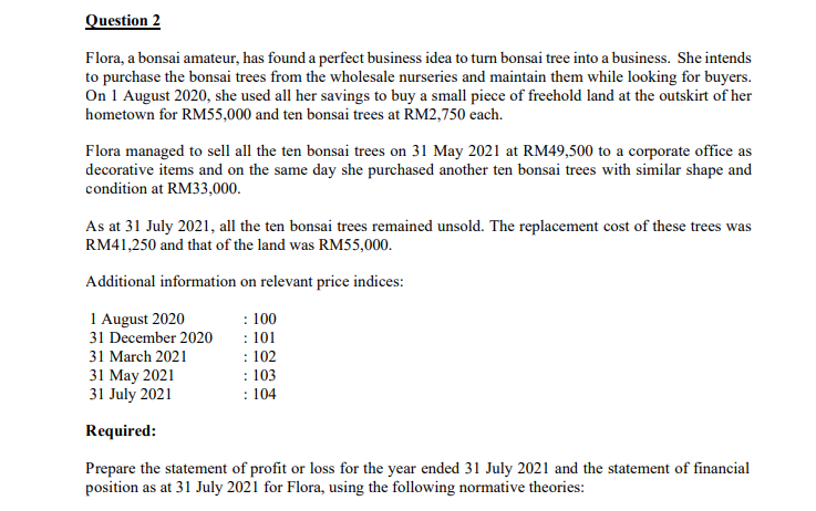 (b) Current purchasing power accounting which aims to maintain the purchasing