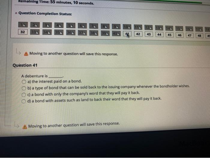 44 Moving to another question will save this response. Question 31 A