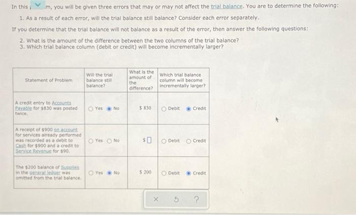  In this m, you will be given three errors that may
