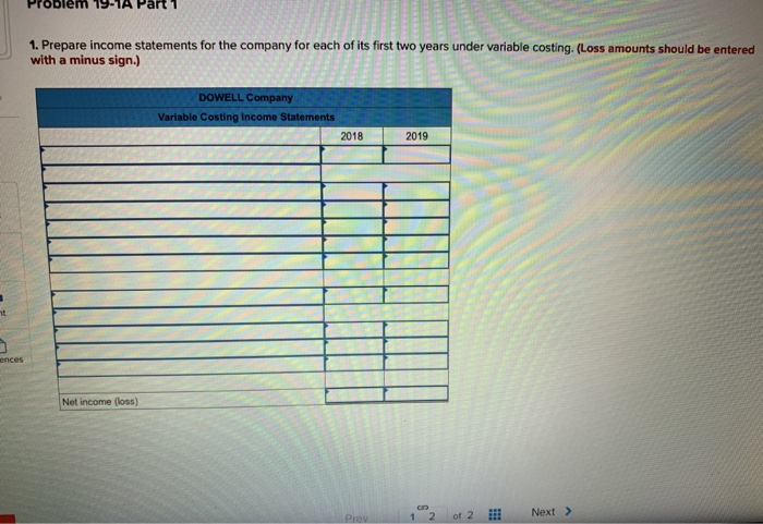 information applies to the questions displayed below) Dowell Company produces a single