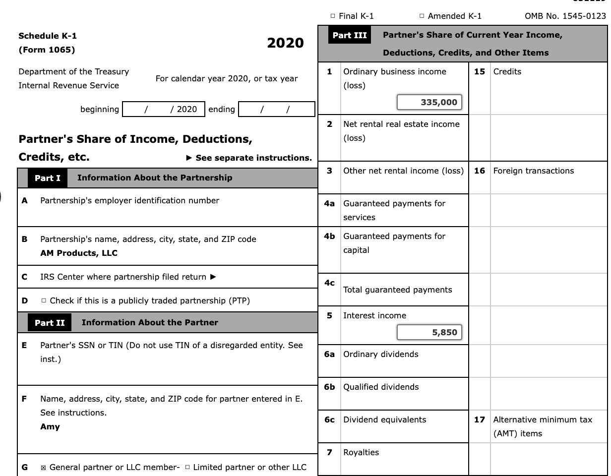the accrual basis AM Products LLC. The LLC does not need to