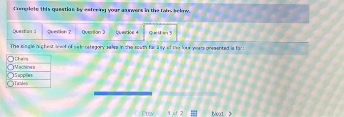 that sales have increased over time. You may now answer question 1