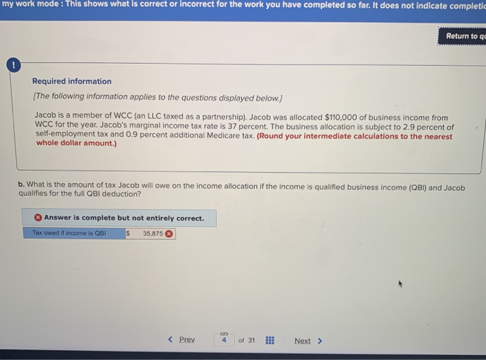  my work modernis shows what is correct or incorrect for the