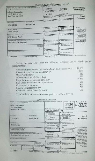 clear and uploaded 2. Tsate Kongia (birthdate 02/14/1954) is an unmarried high