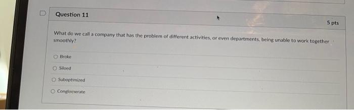  What do we call a company that has the problem of