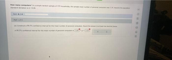  How many computers? In a simple random sample of 155 households