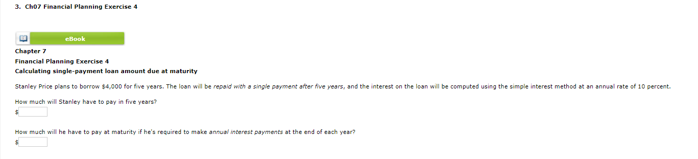  3. Ch07 Financial Planning Exercise 4 ETA eBook Chapter 7 Financial