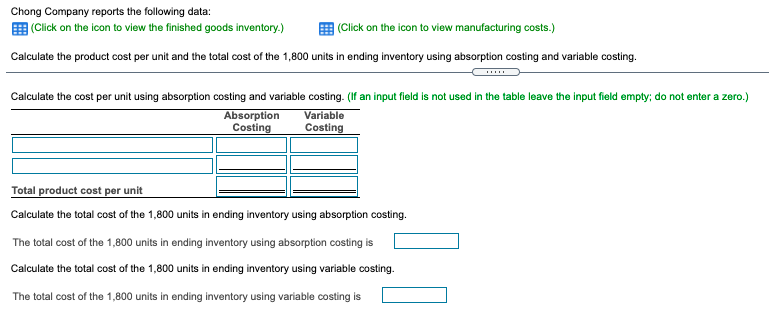 table.) Compute the missing information, starting with scenario A, then for scenarios