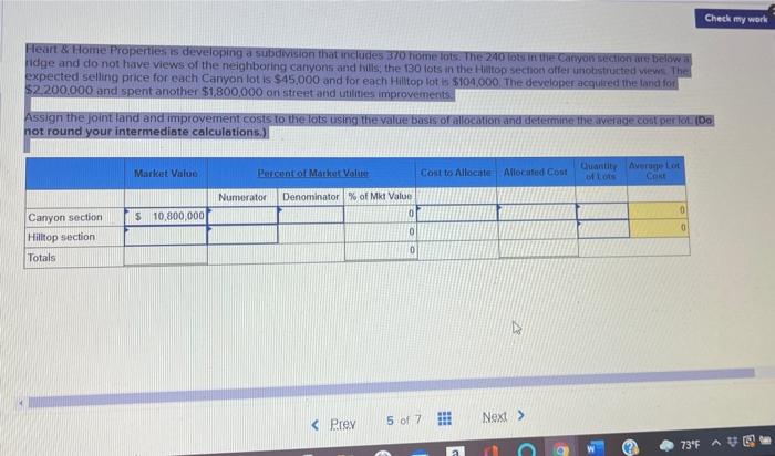  Check my work Heart & Home Properties is developing a subdivision